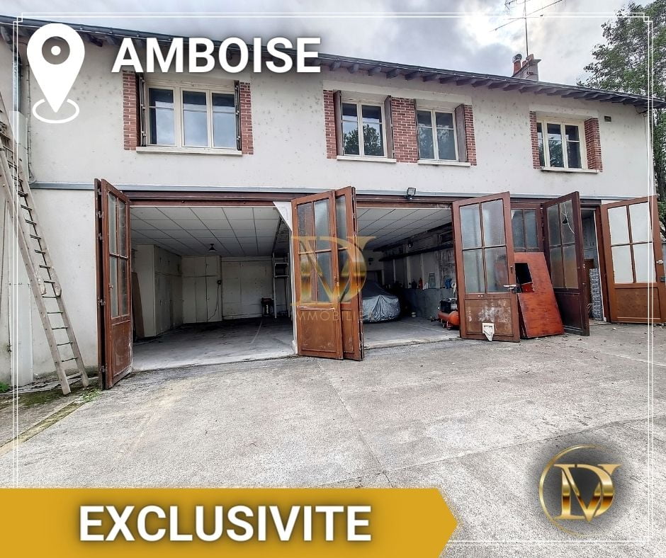 Maison amboise gros potentiel, grand garage, terrain constructible